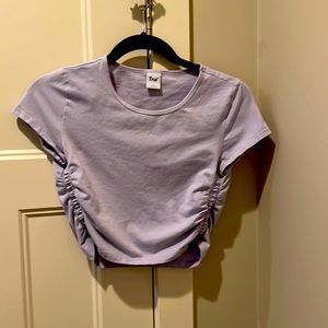 TNA ruched crop top in lilac